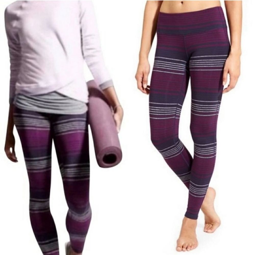 Athleta Striped Yoga Pants Sz SP
